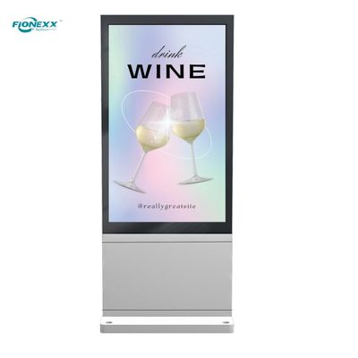 Bom preço 49 polegadas Placa AD Prata Totem Digital Vertical Outdoor Sem Ventilador on-line