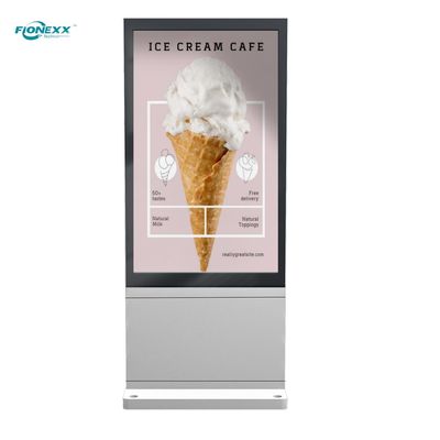 Bom preço 65 polegadas de prata AD Board Outdoor sem ventilador vertical totem digital on-line