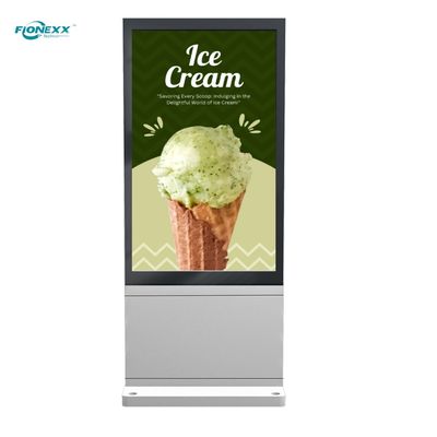 Bom preço 75'' Placa AD Prateada Quiosque Lcd Externo Sinalização Digital Externa 1650*928mm on-line