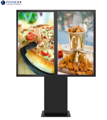 Bom preço Display LCD de 55 polegadas * 3 Standing Outdoor Waterproof Kiosk para Restaurantes Drive Thru on-line