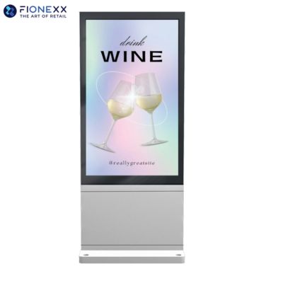 Bom preço 49 polegadas Placa AD Prata Totem Digital Vertical Outdoor Sem Ventilador on-line