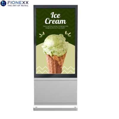 Bom preço Painel de AD de prata de 75' Kiosco de LCD externo Sinalização digital externa 1650*928mm Ecrã de publicidade durável externo on-line