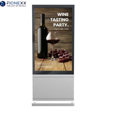 Bom preço Tela de exibição de publicidade vertical durável para exterior, totem digital sem ventoinha Android de 55 polegadas, prata on-line