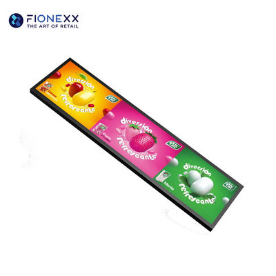 Flexible Advertising Display Board LAN Network Indoor Stretched Bar LCD Display 700nits Shelf Advertisement Display In The Supermarket