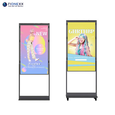 Bom preço 55 polegadas de alto brilho display publicitário de loja pendurado para janela interna virada para sinalização digital on-line