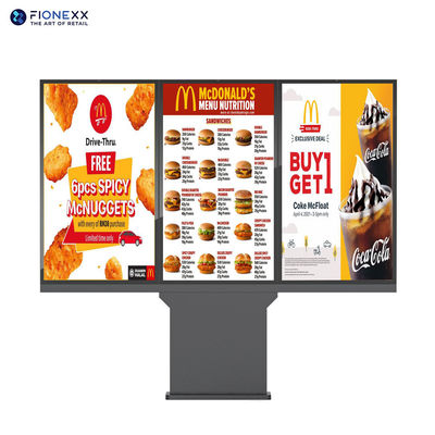 CE 55'*3 Drive Through Digital Signage Exterior Display Digital 2500nits