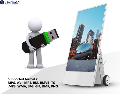 IP65 de bateria de exterior sinalização digital de 43 polegadas resistente à água e tela LCD cartaz
