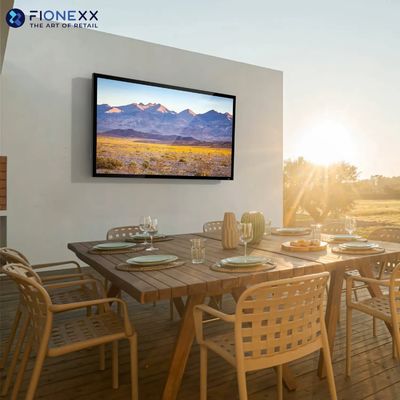 Televisão 4K de exterior com 2000nit Alto brilho Íntegro IP55 Assistente de voz Remote Instalado em alto-falante LCD Display TV exterior Íntegro TV exterior