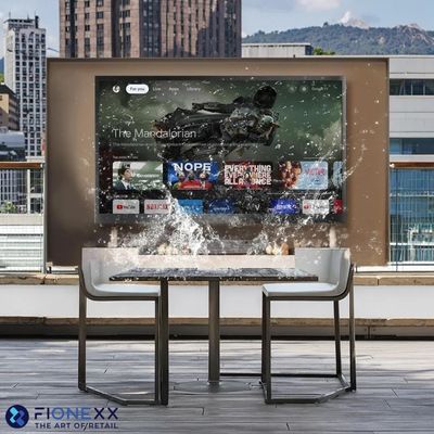 Televisores inteligentes ao ar livre à prova de intempéries Google TV, 4K Alta luminosidade Resistente à temperatura IP55 TVs à prova de água