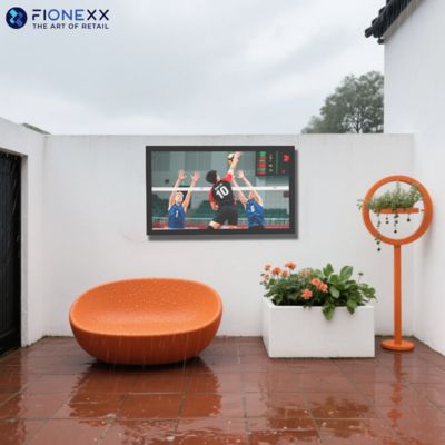 TV exterior à prova d'água de alto brilho, TV a sol inteiro, resolução 4K, brilho máximo de 2000 nits, quadro de alumínio, IP65 à prova d'água