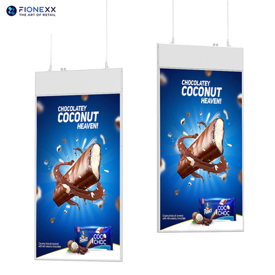 Display LCD de 43 polegadas ultra fino 13,6 mm pendurado de dois lados com ecrãs LCD de publicidade LCD