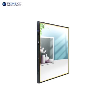 Bom preço Display LCD quadrado de 22 polegadas com espelho de vidro, quadro preto-ouro, sinalização digital, sinalização digital de alta definição on-line