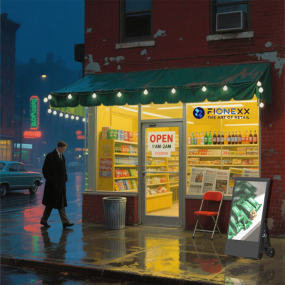 Sinalização Digital Externa Android Alimentada por Bateria à Prova d'Água IP55 Display de Publicidade Móvel Alimentado por Bateria