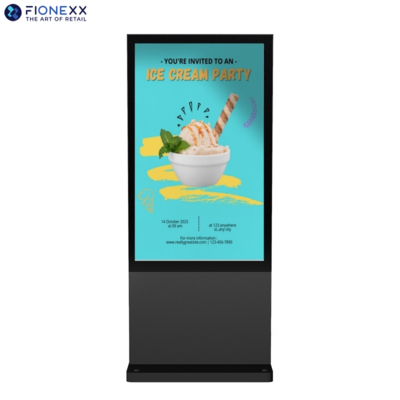 Bom preço 75 polegadas Negro Windows Exterior Sem ventilador Vertical Digital signage Totem on-line