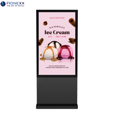 Bom preço Tela de Exibição de Publicidade de Alta Definição 65 Polegadas Preto Painel AD Totem Digital Vertical Sem Ventoinha para Exterior on-line