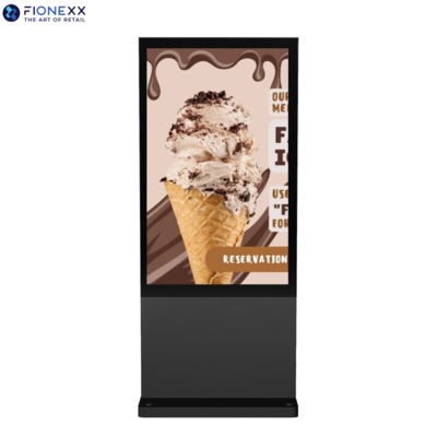 Bom preço 55 polegadas Negro Janela Externa Sem Ventilador Vertical Totem Digital Exterior Display durável de publicidade on-line