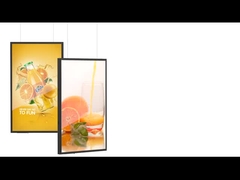 Display de publicidade vertical pendente no teto Display de janela duplo lado de 43 polegadas