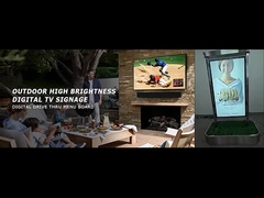 Televisão de exterior com caixa de metal